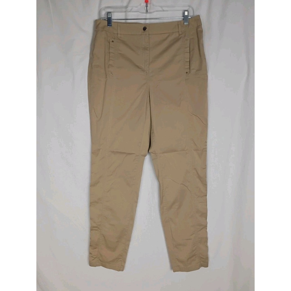 Chico's Women's Tan Ankle Pants Size 0.5 Roll Tap High‎ Rise